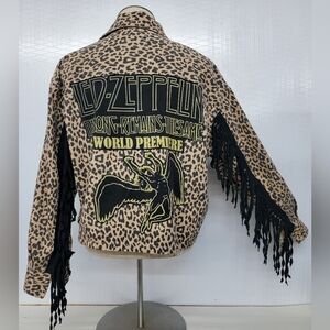Led Zeppelin Leopard Fringe Jacket